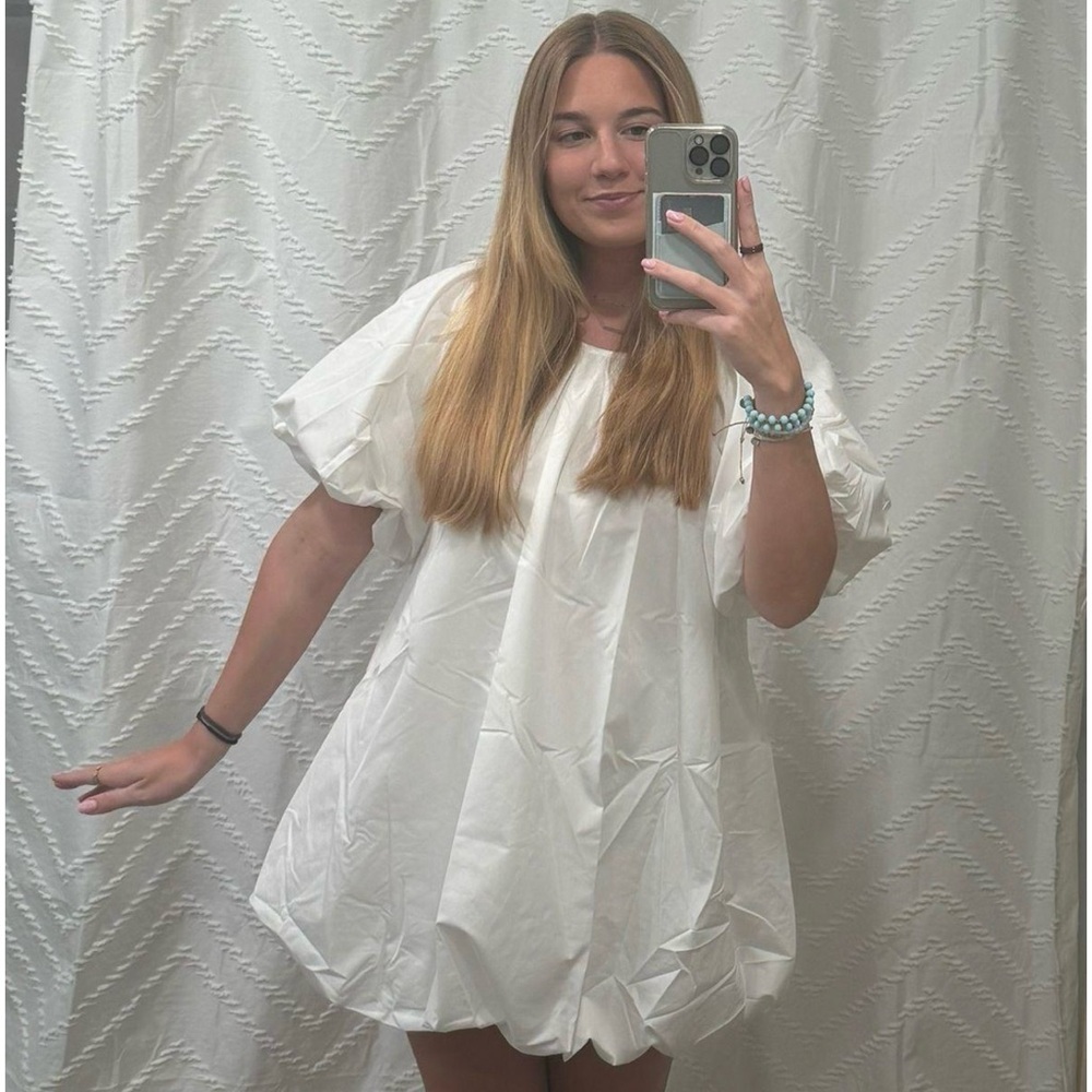 Klesis White Bubble Dress, Size: Medium